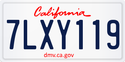 CA license plate 7LXY119