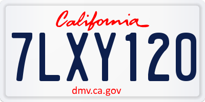 CA license plate 7LXY120