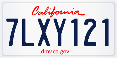 CA license plate 7LXY121