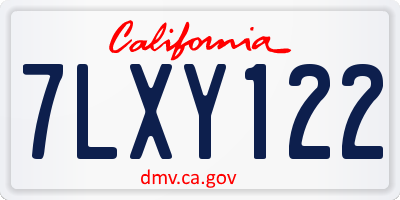 CA license plate 7LXY122