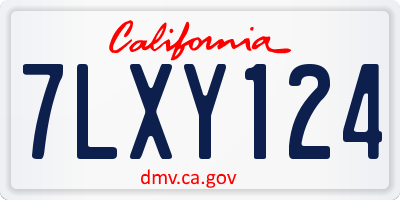 CA license plate 7LXY124
