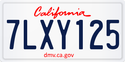 CA license plate 7LXY125