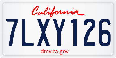 CA license plate 7LXY126