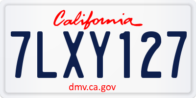 CA license plate 7LXY127
