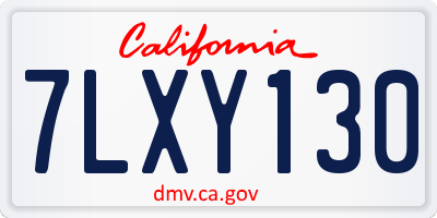 CA license plate 7LXY130