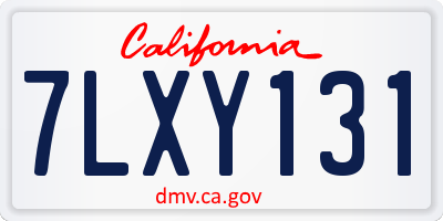 CA license plate 7LXY131
