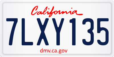 CA license plate 7LXY135