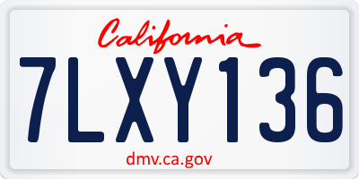 CA license plate 7LXY136