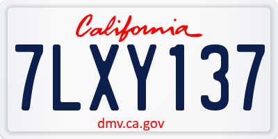 CA license plate 7LXY137