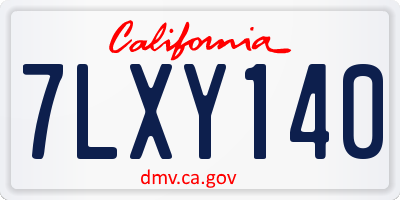 CA license plate 7LXY140