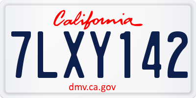 CA license plate 7LXY142