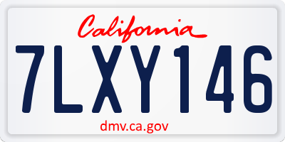 CA license plate 7LXY146