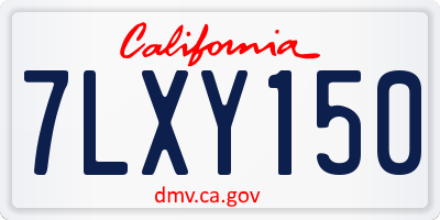CA license plate 7LXY150