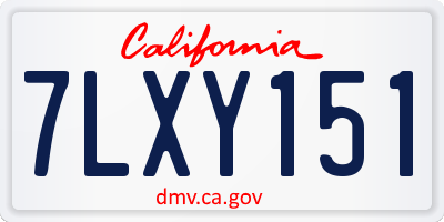 CA license plate 7LXY151