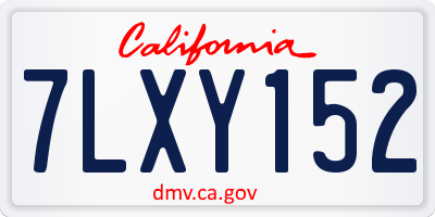 CA license plate 7LXY152