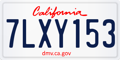 CA license plate 7LXY153