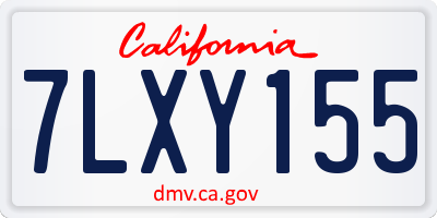 CA license plate 7LXY155