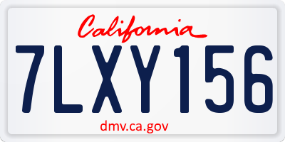 CA license plate 7LXY156