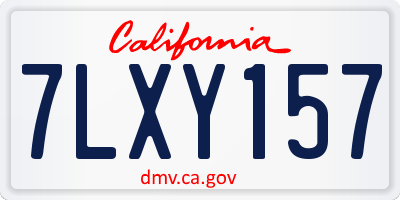 CA license plate 7LXY157