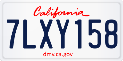 CA license plate 7LXY158