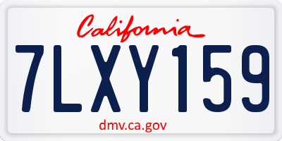 CA license plate 7LXY159