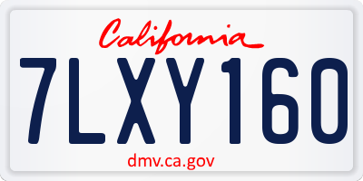 CA license plate 7LXY160