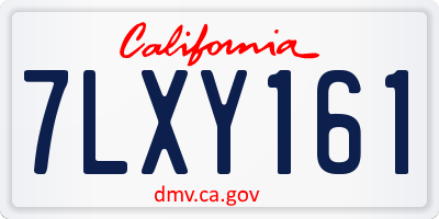 CA license plate 7LXY161