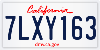 CA license plate 7LXY163