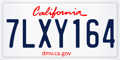 CA license plate 7LXY164