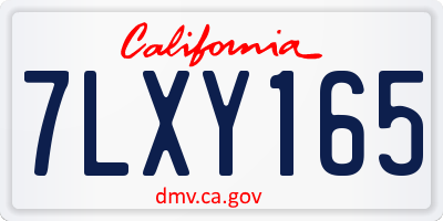 CA license plate 7LXY165
