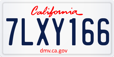 CA license plate 7LXY166