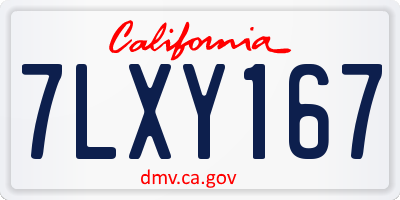 CA license plate 7LXY167