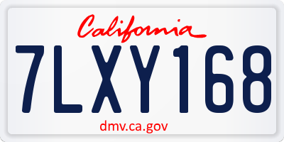CA license plate 7LXY168