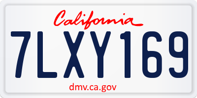 CA license plate 7LXY169