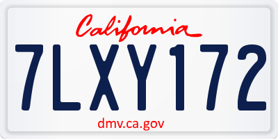 CA license plate 7LXY172