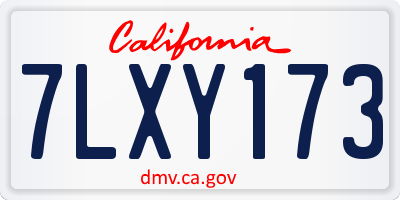 CA license plate 7LXY173