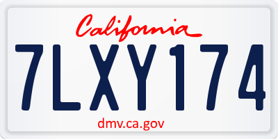 CA license plate 7LXY174