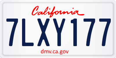 CA license plate 7LXY177