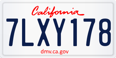 CA license plate 7LXY178