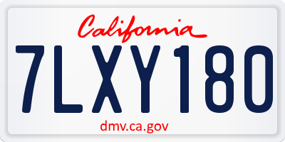 CA license plate 7LXY180