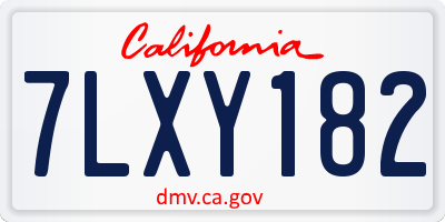 CA license plate 7LXY182