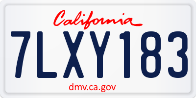 CA license plate 7LXY183