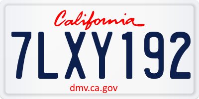 CA license plate 7LXY192
