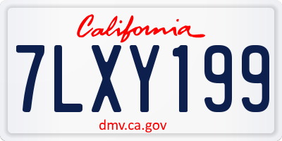 CA license plate 7LXY199