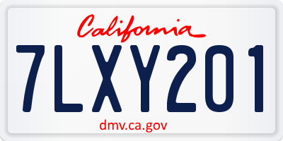 CA license plate 7LXY201