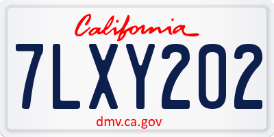 CA license plate 7LXY202