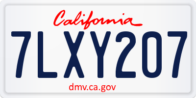 CA license plate 7LXY207