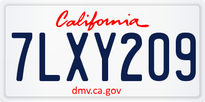 CA license plate 7LXY209