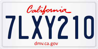 CA license plate 7LXY210