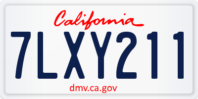 CA license plate 7LXY211